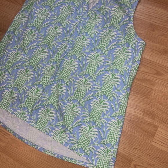 crown & ivy Sleeveless Cotton Top / Blouse with Pineapples - Picture 3 of 6